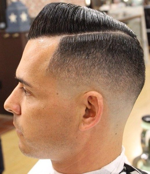 Bald Fade with Part Haircut