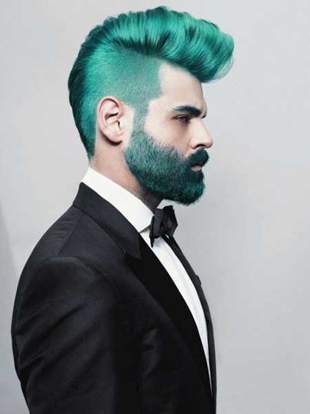 Blue Green Hair Men Hairstyle