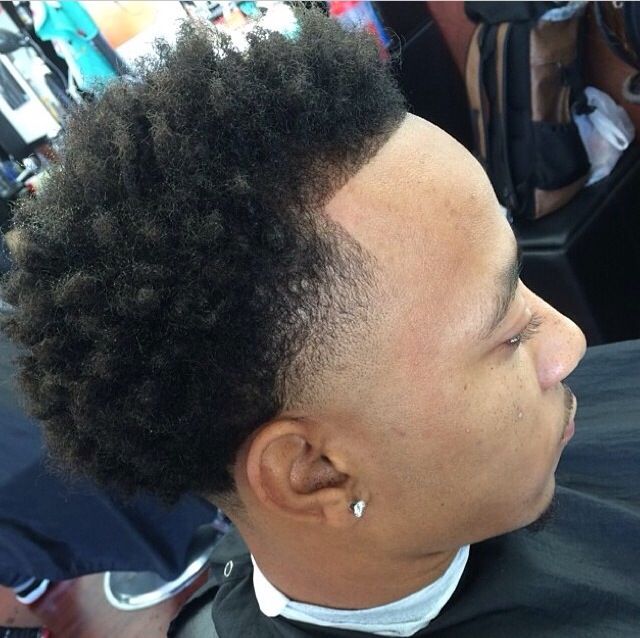 Fro with Taper Fade Haircut Black Men