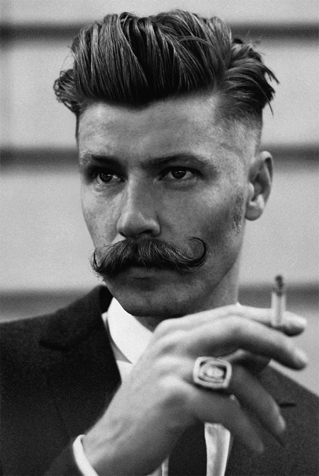 Man with Handlebar Mustache