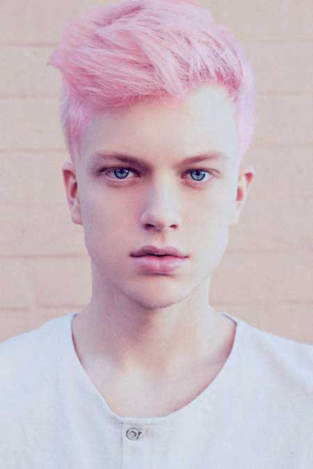 Men Pink Hair Color