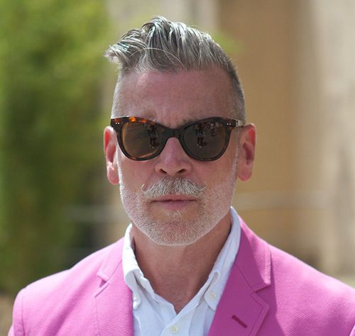 Nick Wooster Pompadour Hair Gray