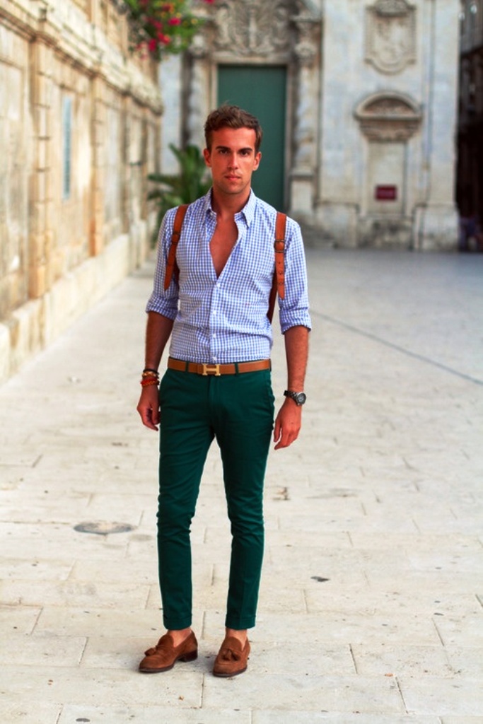 Shirt with Green Pants Outfits Tumblr