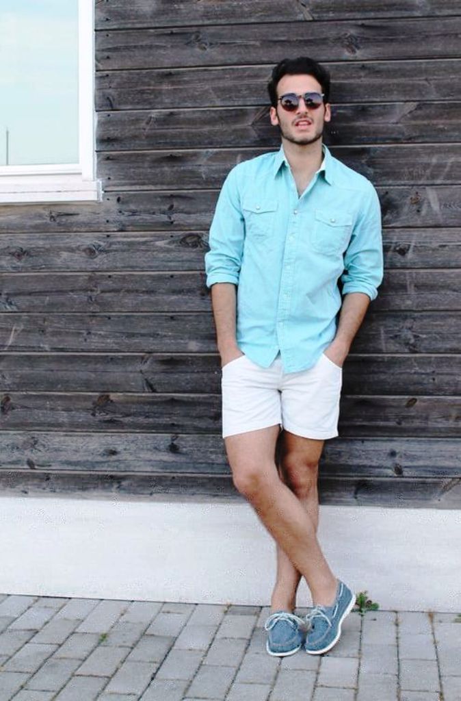 Summer Style Men Shoes with Shorts.