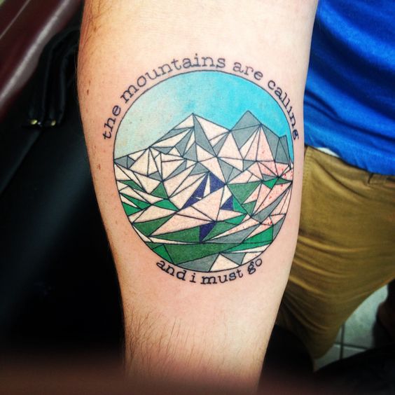  geometric tattoo mountain