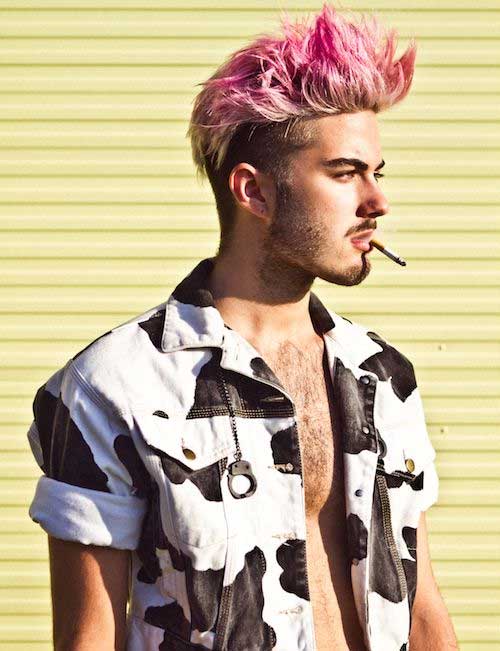 punk hairstyles for men pink hair