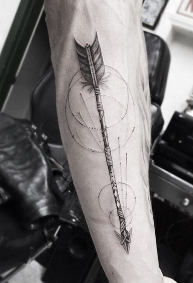  geometric tattoo arrow