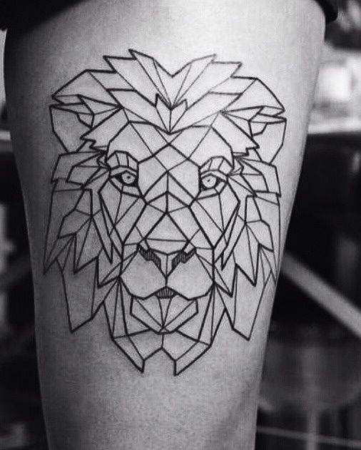  geometric tattoo lion