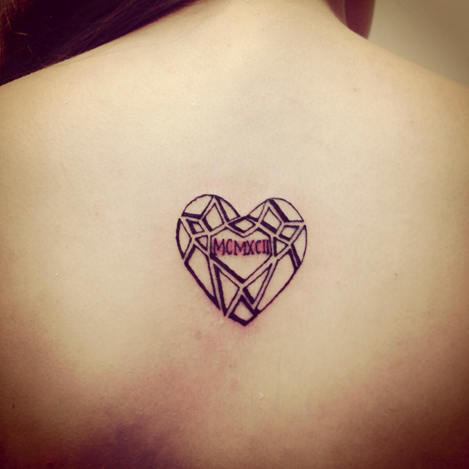 geometric tattoo heart