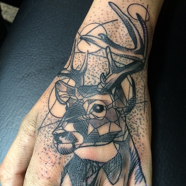  geometric tattoo deer