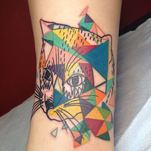  geometric tattoo cat
