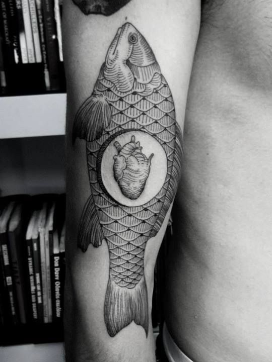  geometric tattoo fish
