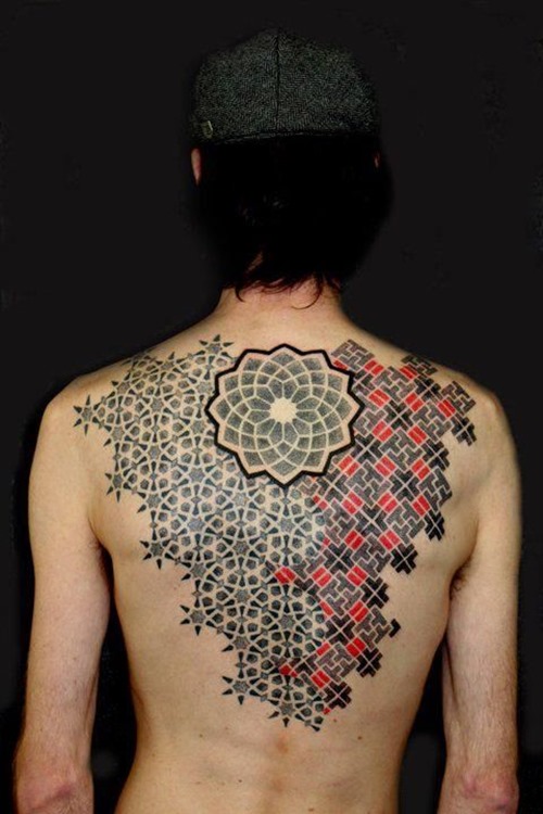  geometric tattoo back