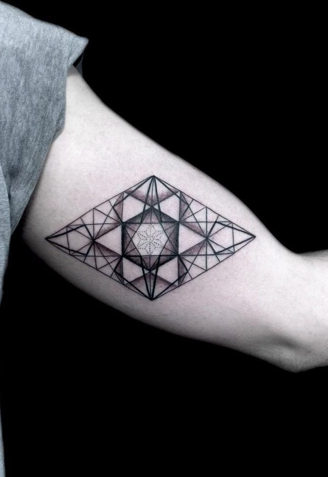  geometric tattoo diamond