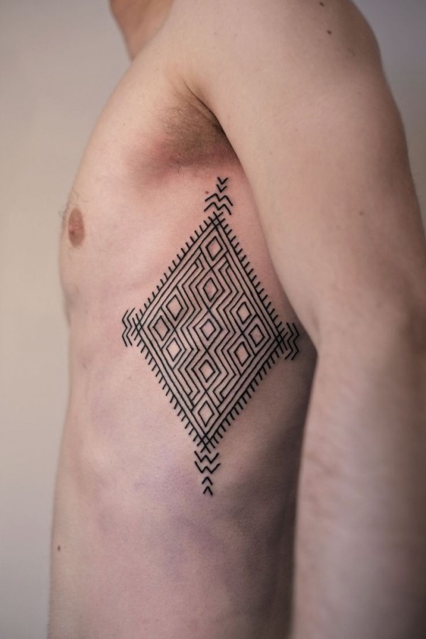  geometric tattoo rib