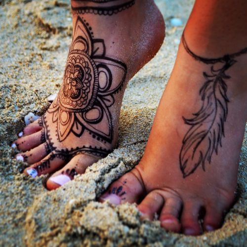 henna ankle tattoos
