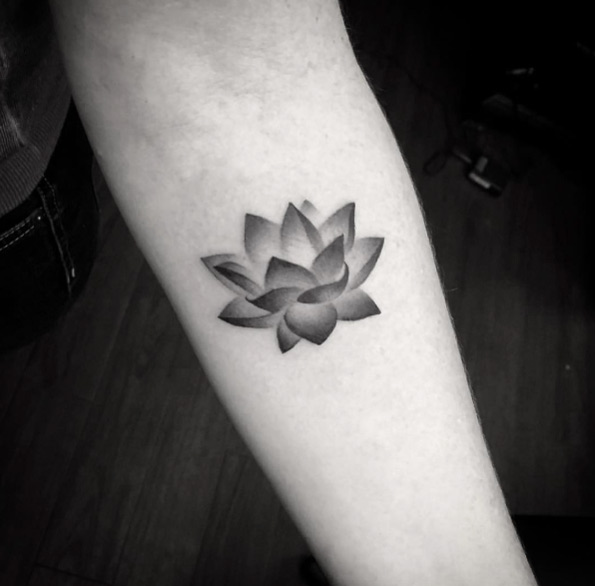 lotus flower tattoo black and white