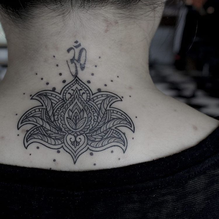  lotus neck tattoos