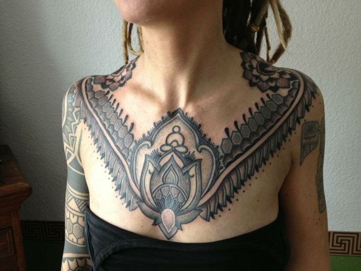  mandala chest tattoos
