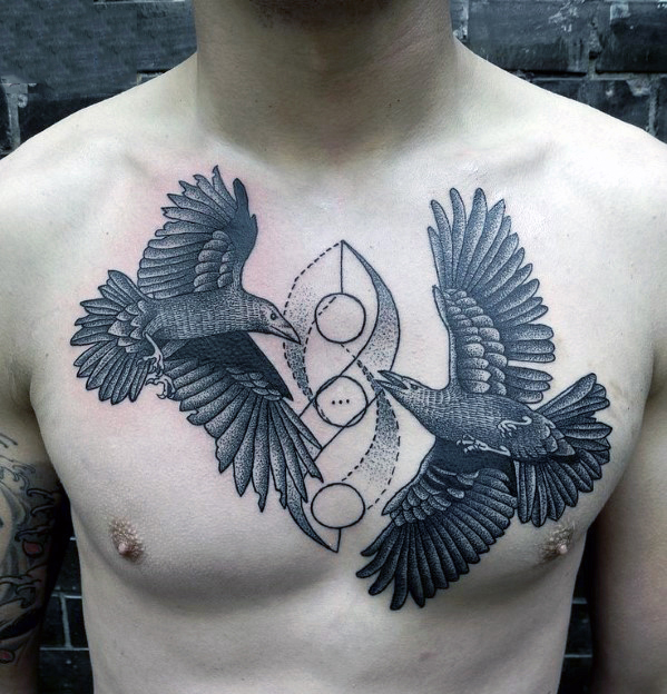  bird chest tattoos