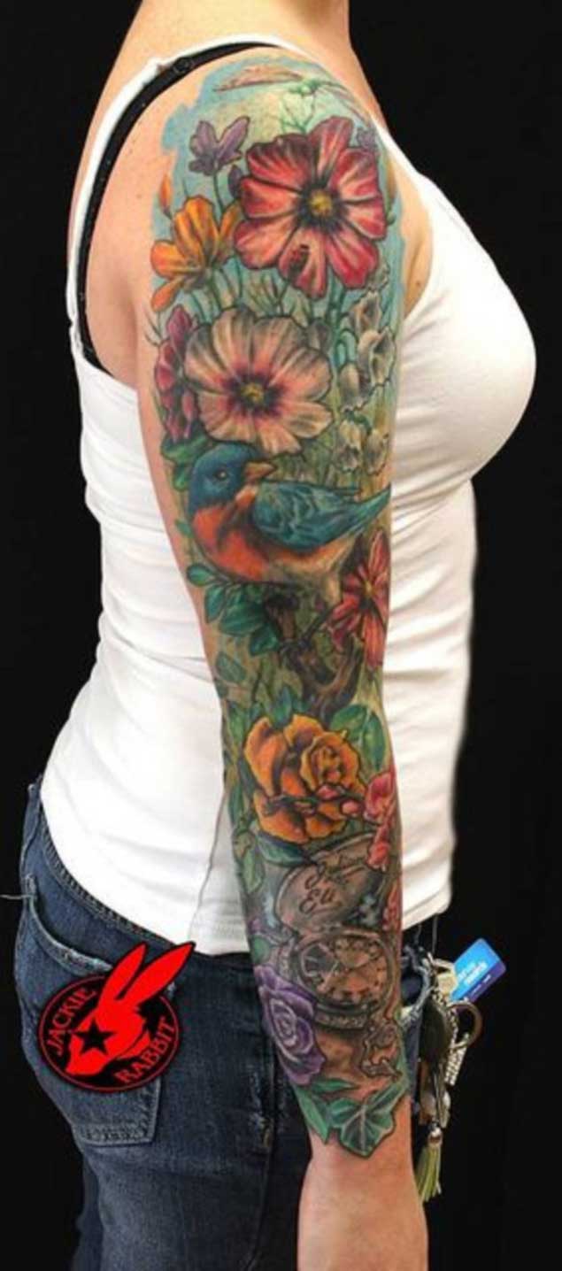  flower sleeve tattoos