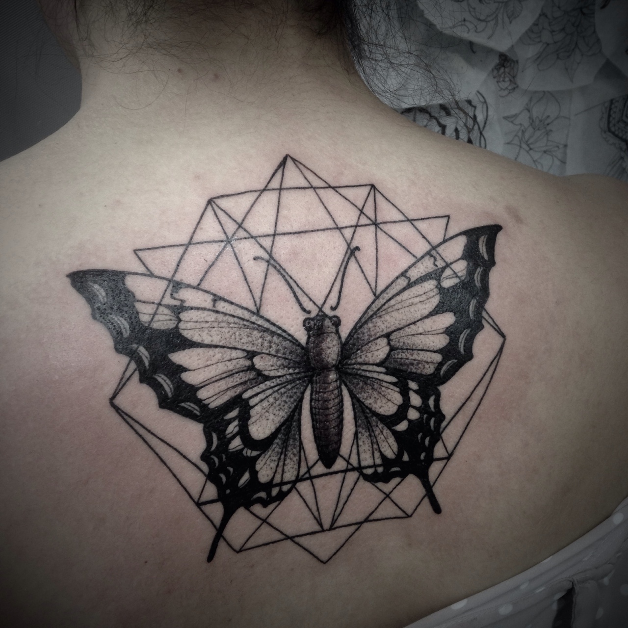  geometric butterfly tattoos