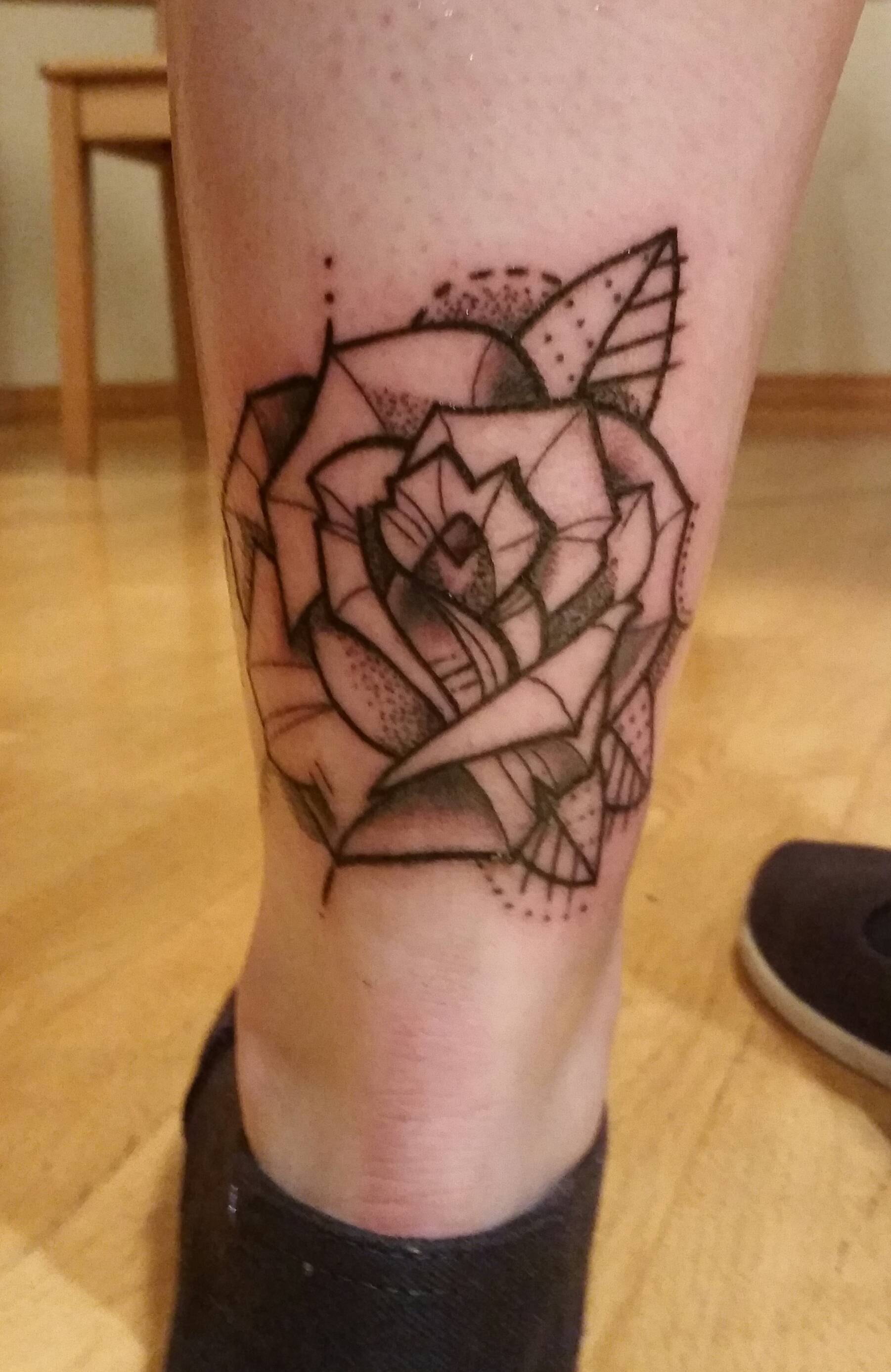  geometric rose tattoo