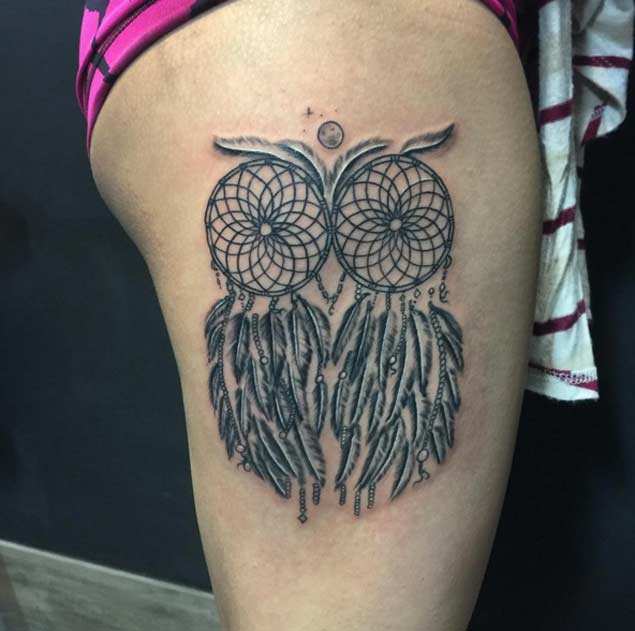  owl dream catcher tattoo