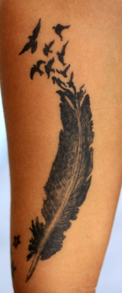  raven feather tattoo