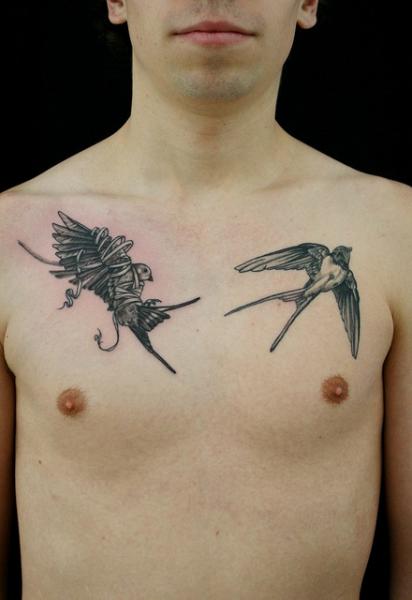 bird tattoos chest