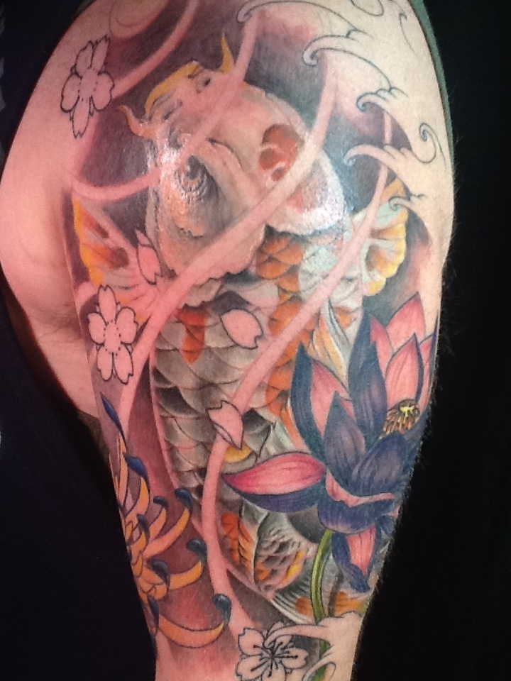  lotus flower tattoo sleeve