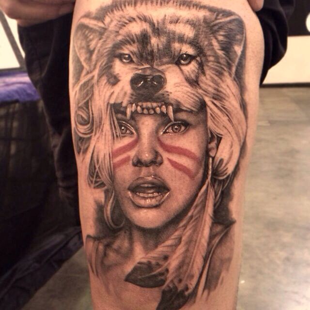  native american wolf tattoo