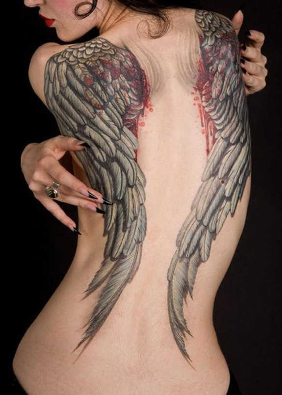  back tattoos wings
