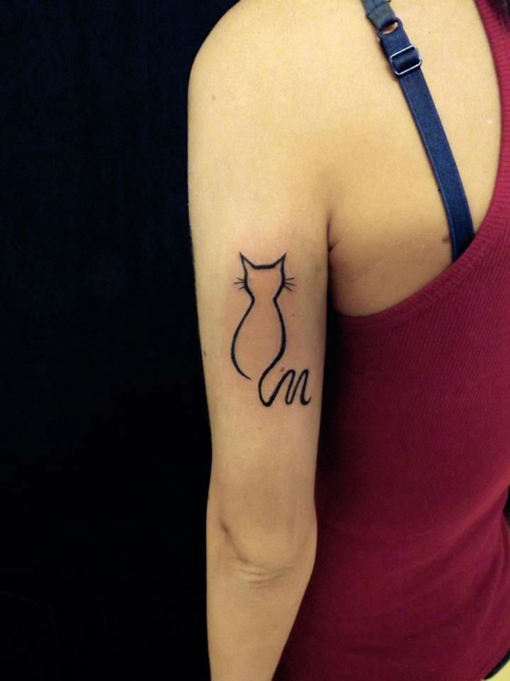 cat tattoo outline