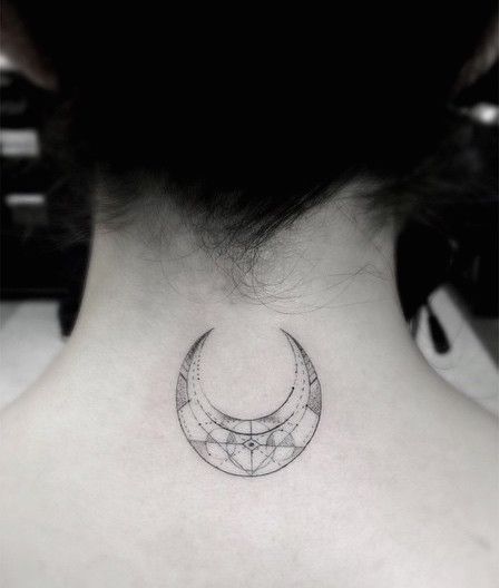  geometric moon tattoo