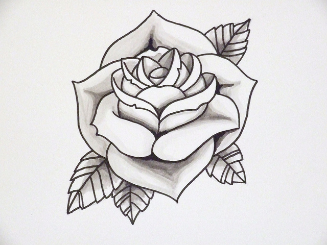  rose tattoo outline