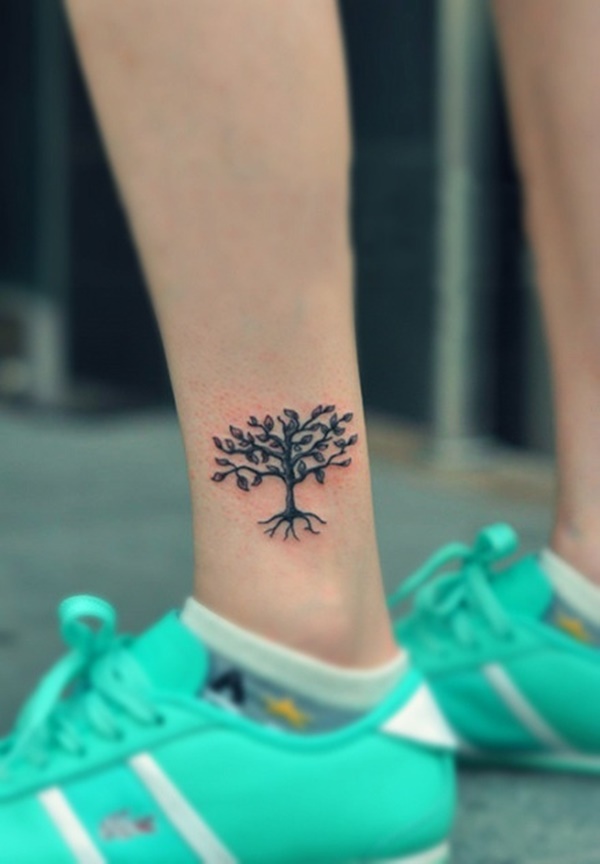  tree ankle tattoos