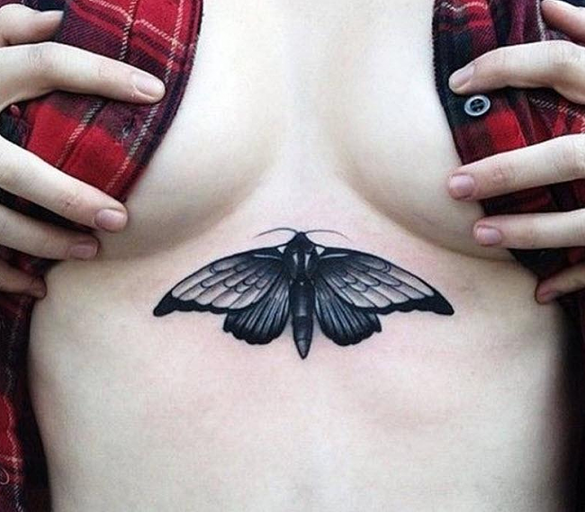  butterfly sternum tattoo