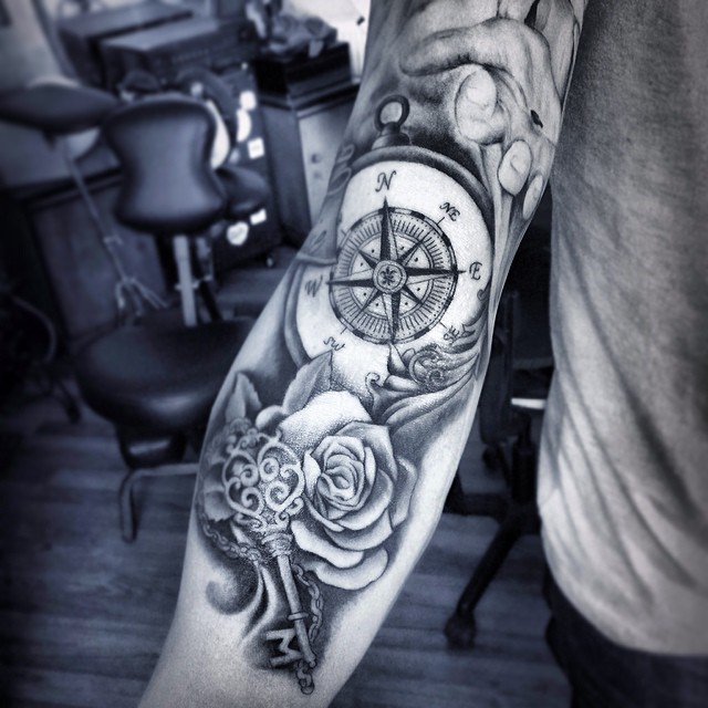  compass tattoo sleeve