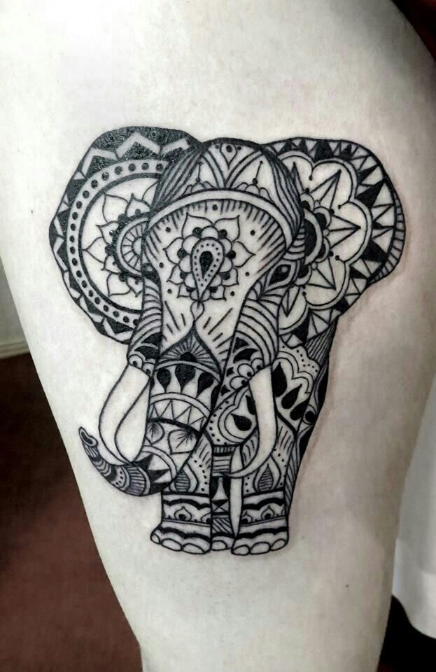  elephant mandala tattoo