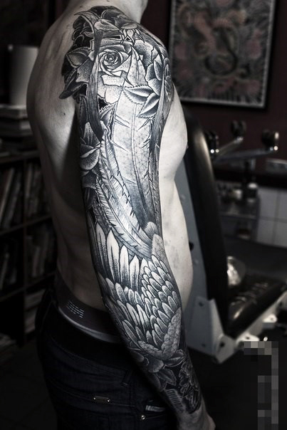  feather tattoo sleeve