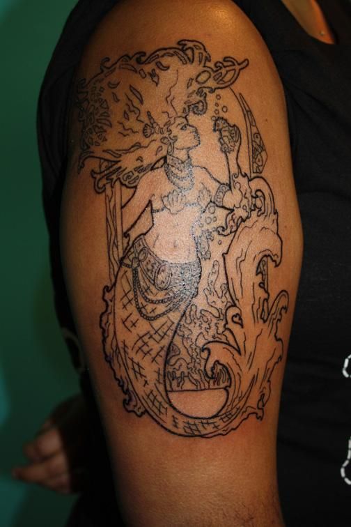  art nouveau mermaid tattoos