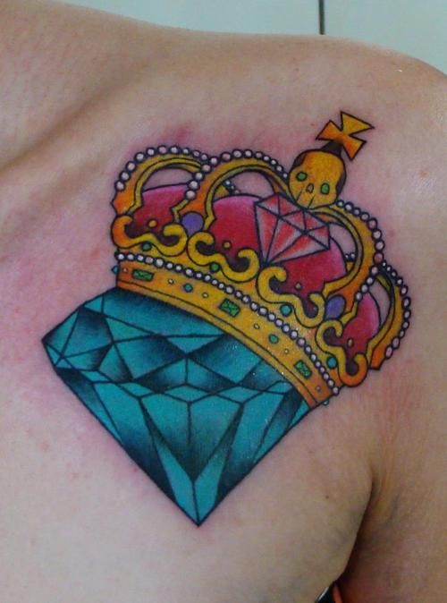 diamond crown tattoos