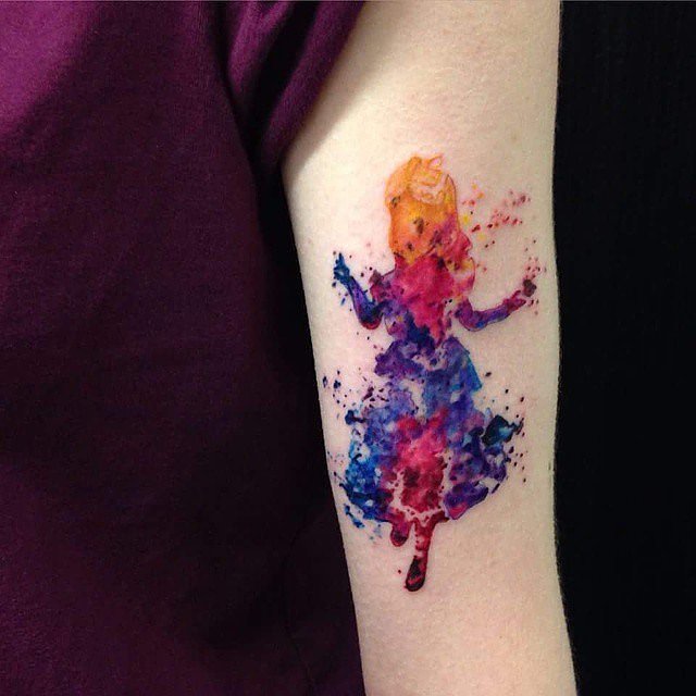  disney watercolor tattoos