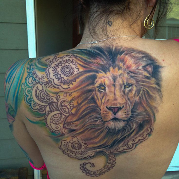  lion back tattoos