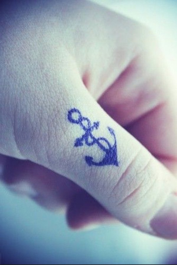  anchor finger tattoos