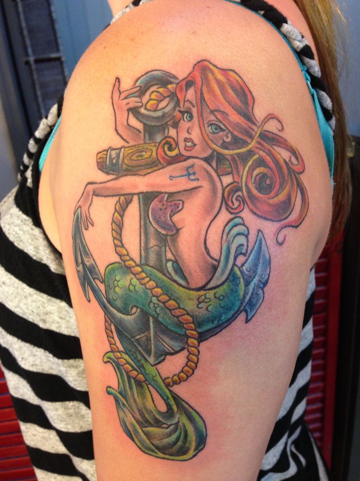 anchor mermaid tattoos
