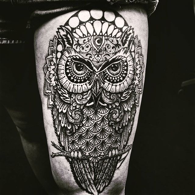  owl mandala tattoo