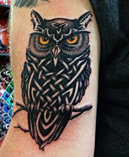  tribal owl tattoo