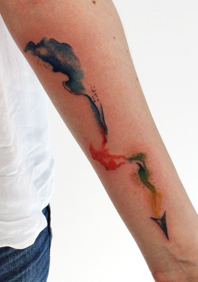  watercolor tattoos arrow
